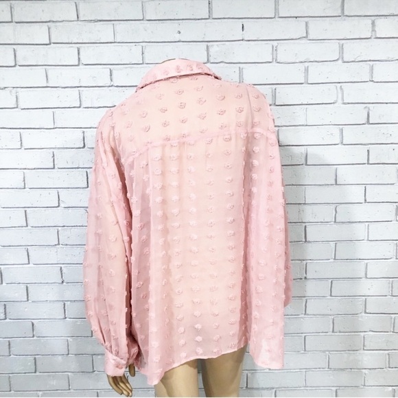 Asos Women’s Textured Pink Button Down Top - Picture 5 of 6